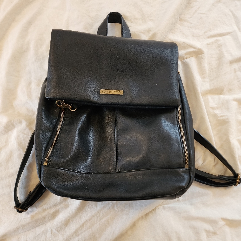 Frye & Co Backpack Bag Black Adjustable Straps Soft Luxury School Travel